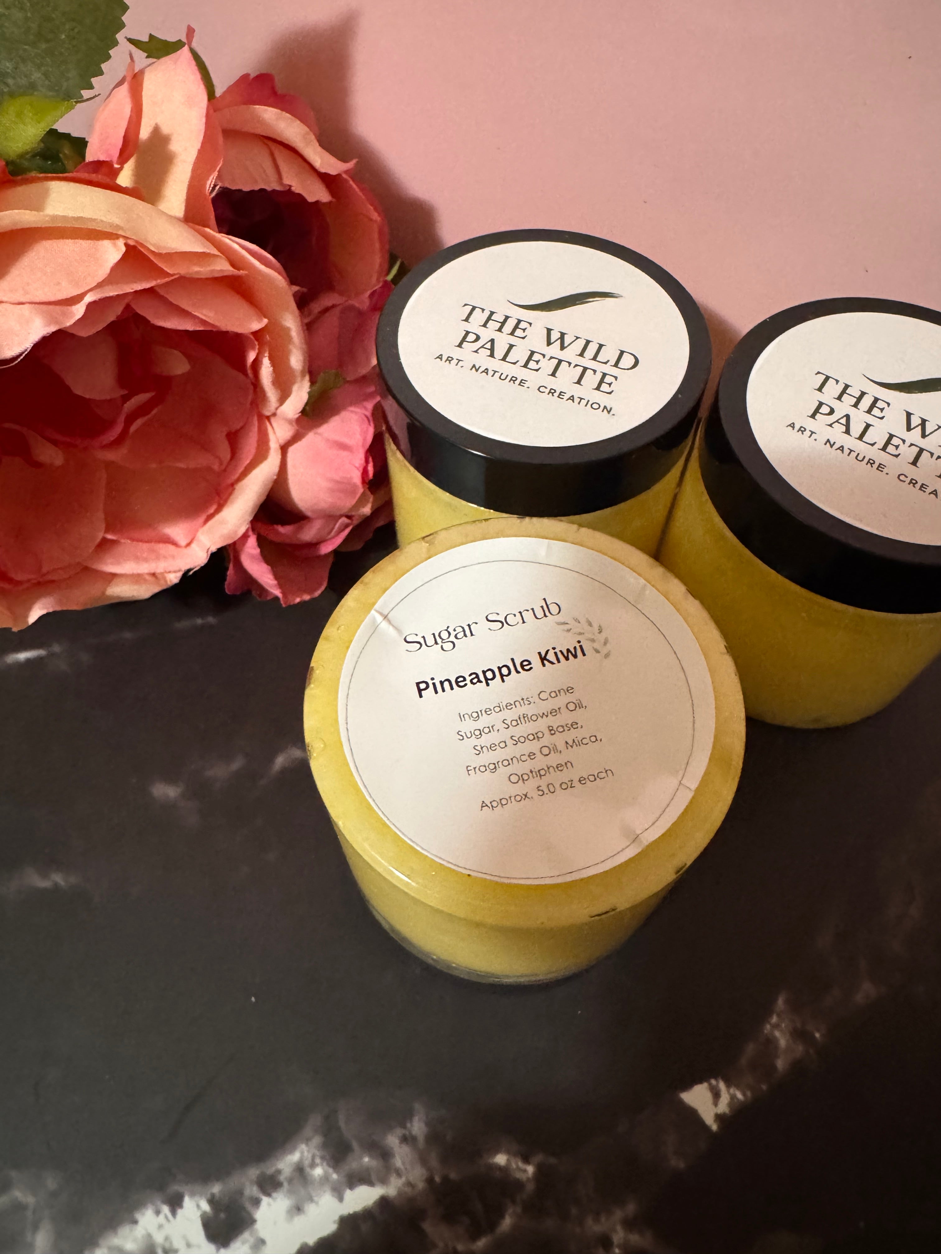 Handmade Pineapple Kiwi Jarred Sugar Scrub