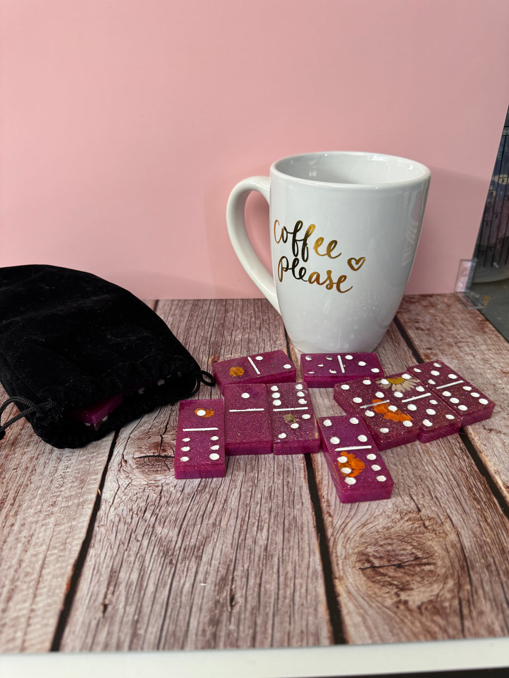 Handmade Resin Dominoes with Pressed Flowers