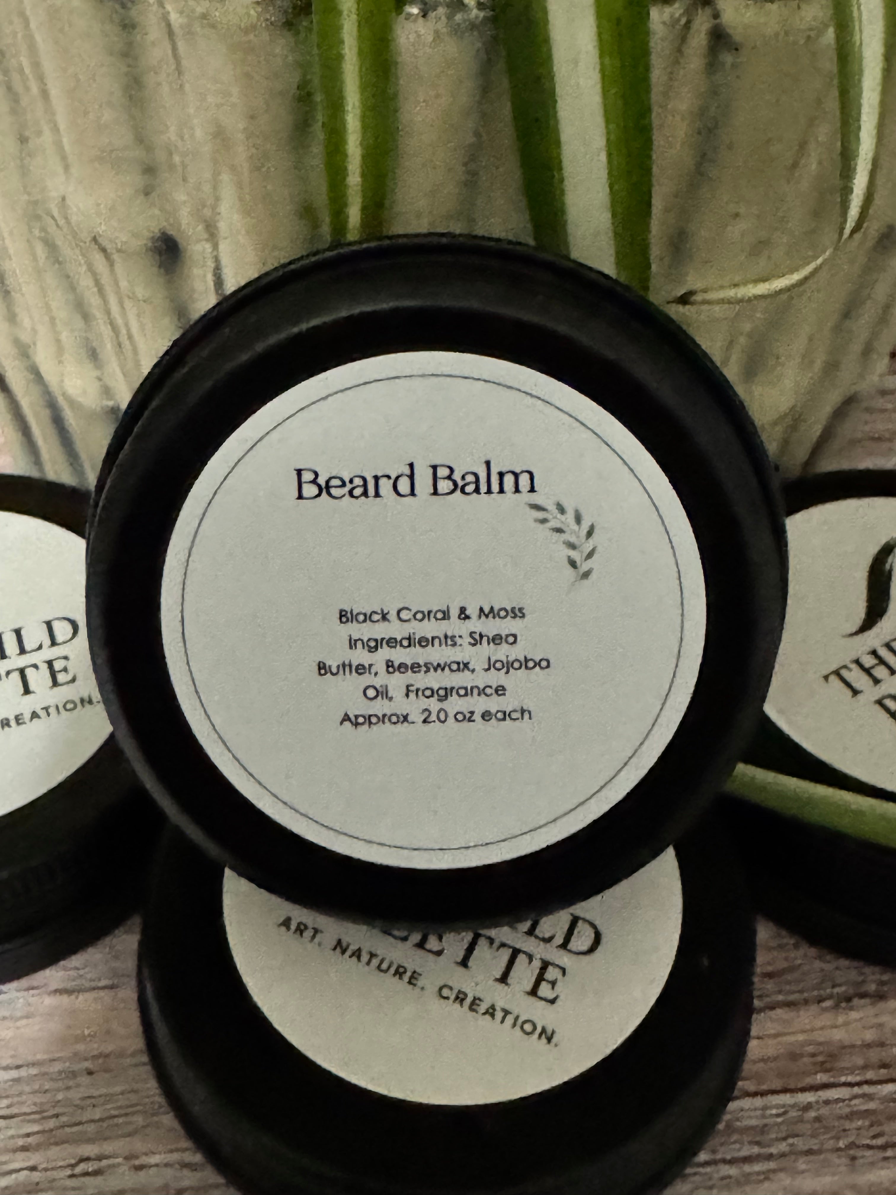 Handmade Black Coral & Moss Beard Balm