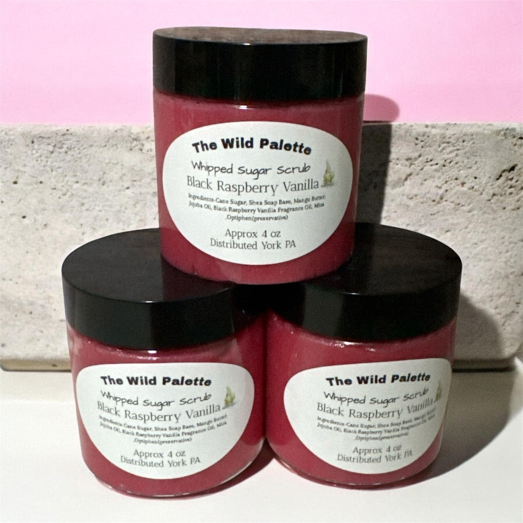 Handmade Whipped Sugar Scrub - Black Raspberry Vanilla