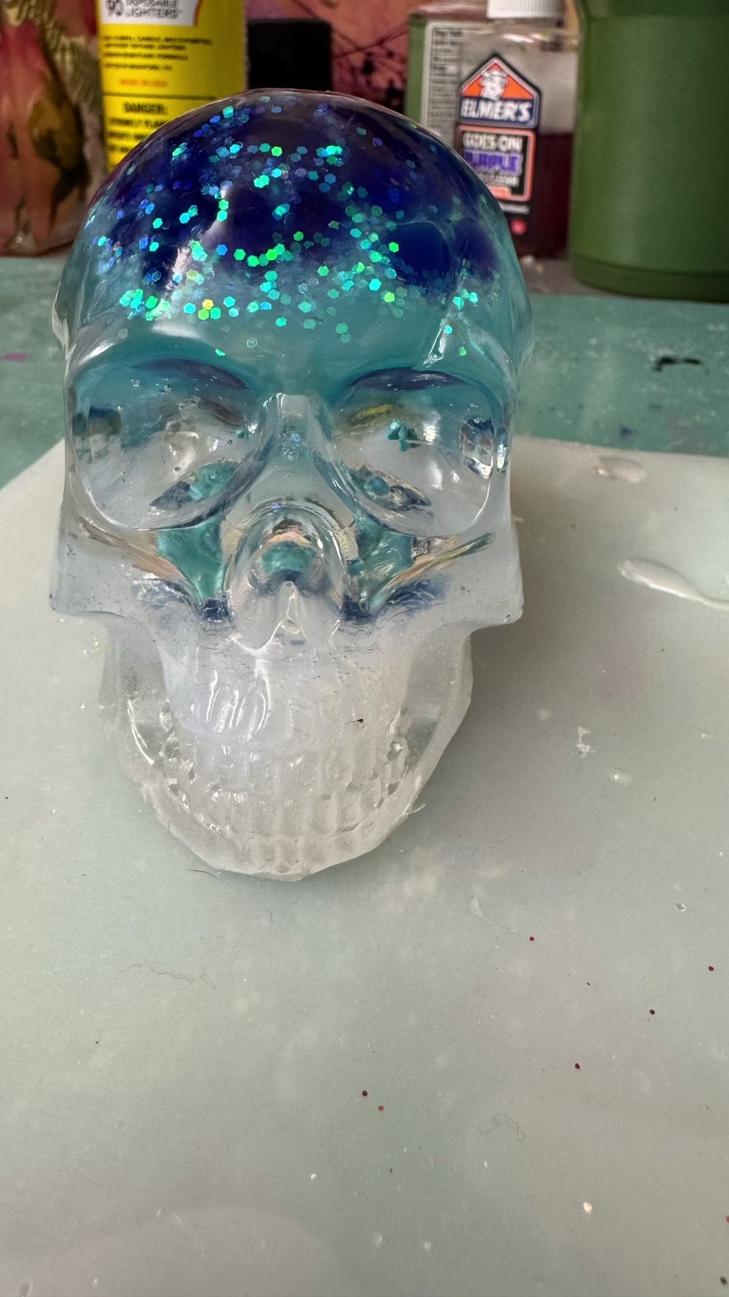 Handmade Epoxy Ocean Skully